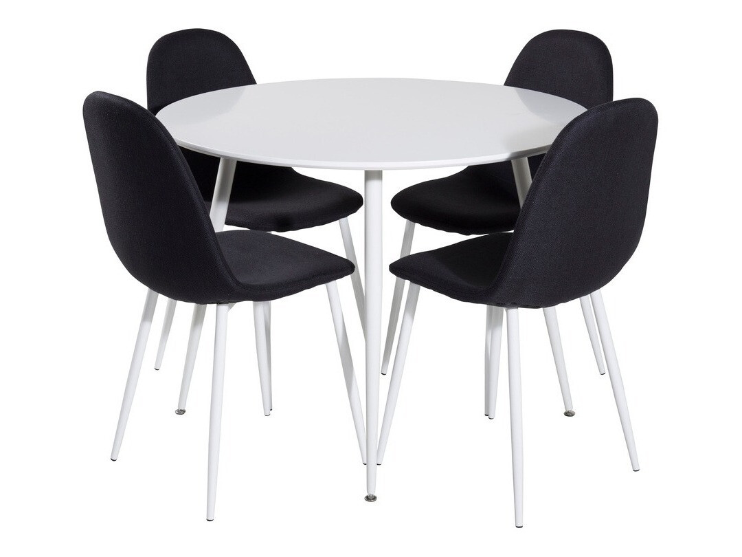 Borðstofusett Dallas 1540 (Svartur + Hvítur)