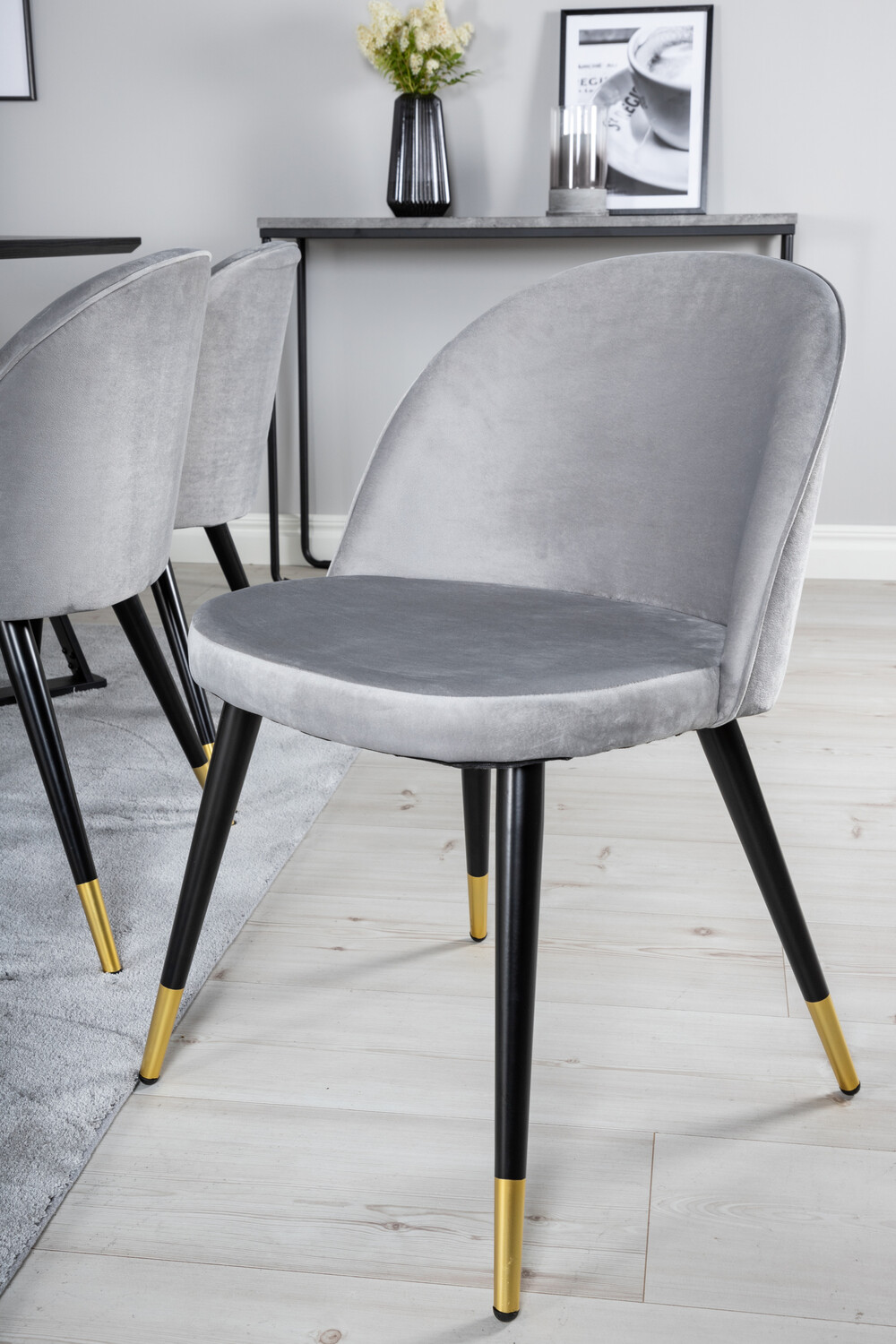 Borðstofusett Dallas 1583 (Grár + Svartur)