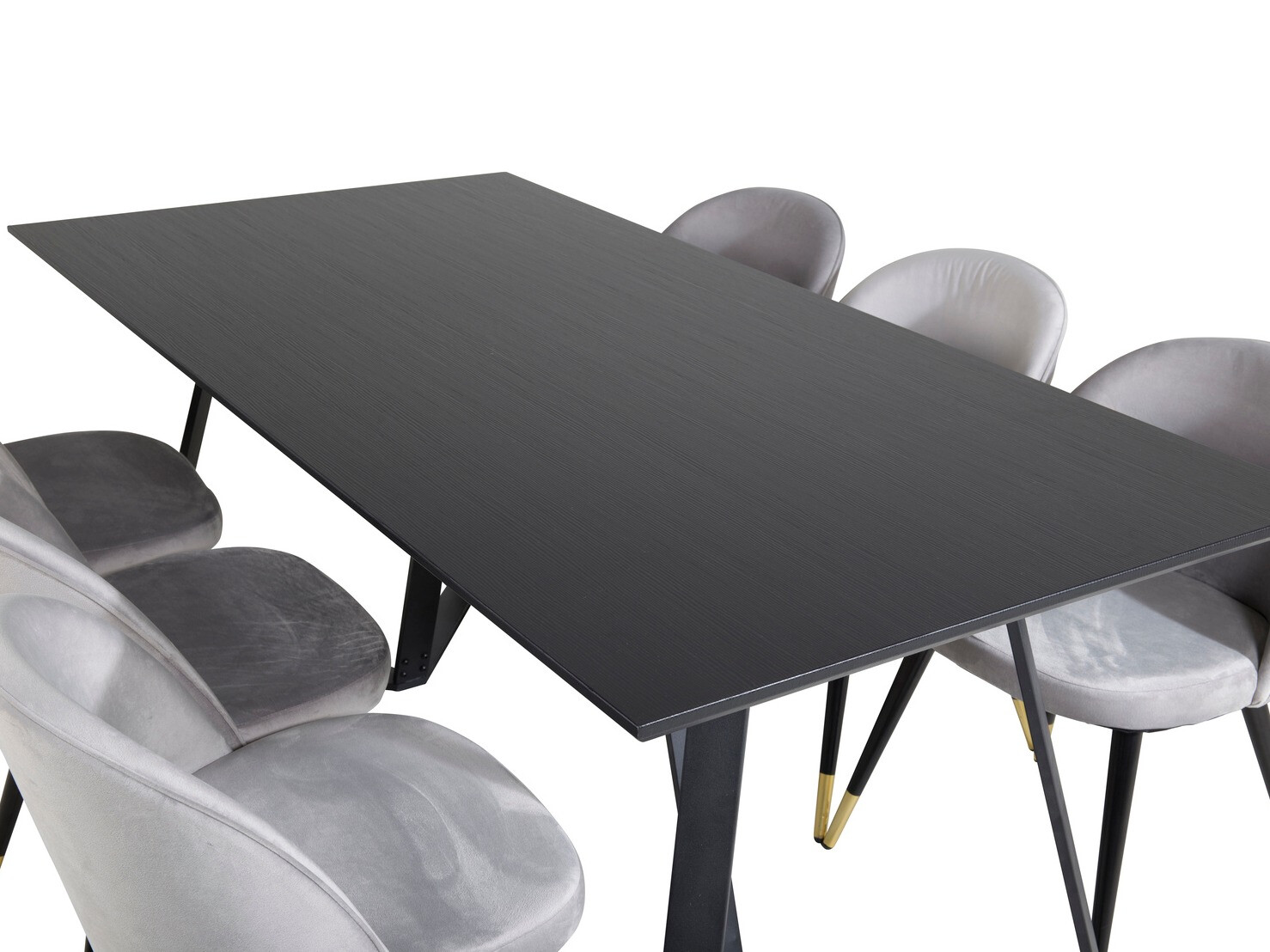 Borðstofusett Dallas 1583 (Grár + Svartur)