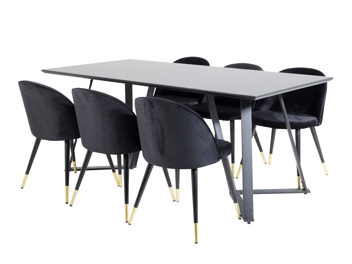 Borðstofusett Dallas 1583 (Svartur)