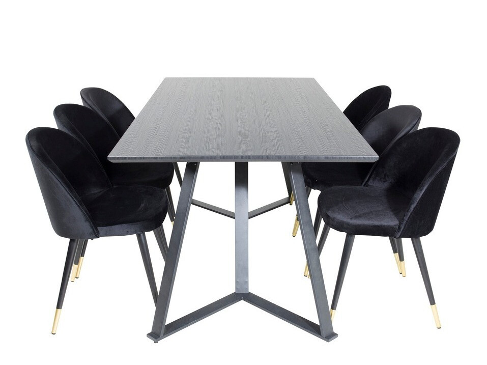Borðstofusett Dallas 1583 (Svartur)