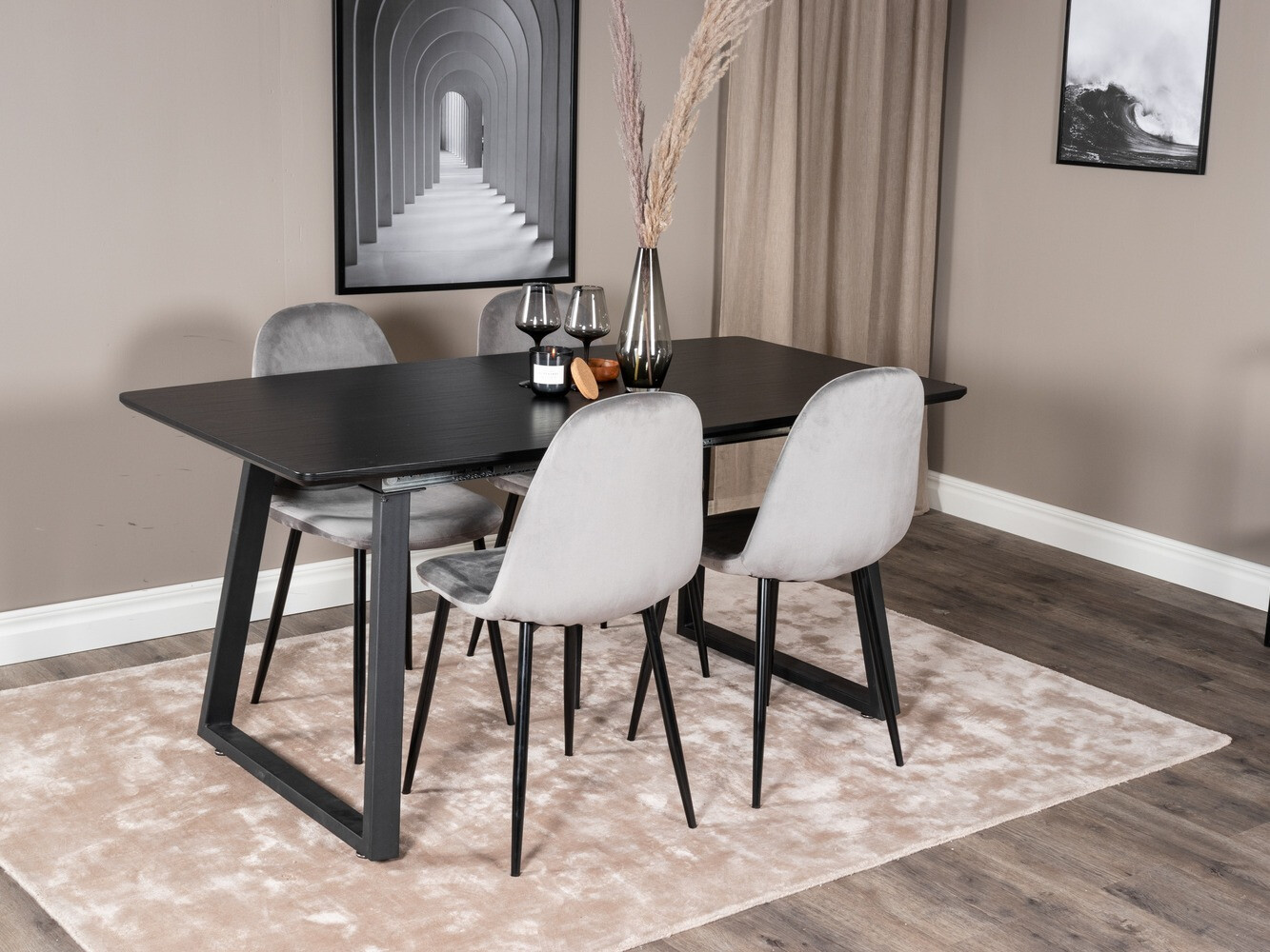 Borðstofusett Dallas 1616 (Grár)