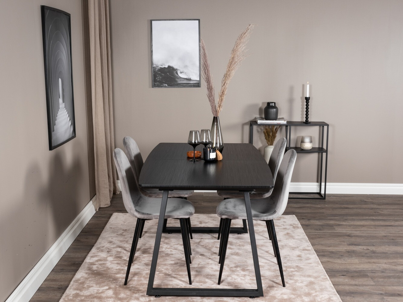Borðstofusett Dallas 1616 (Grár)