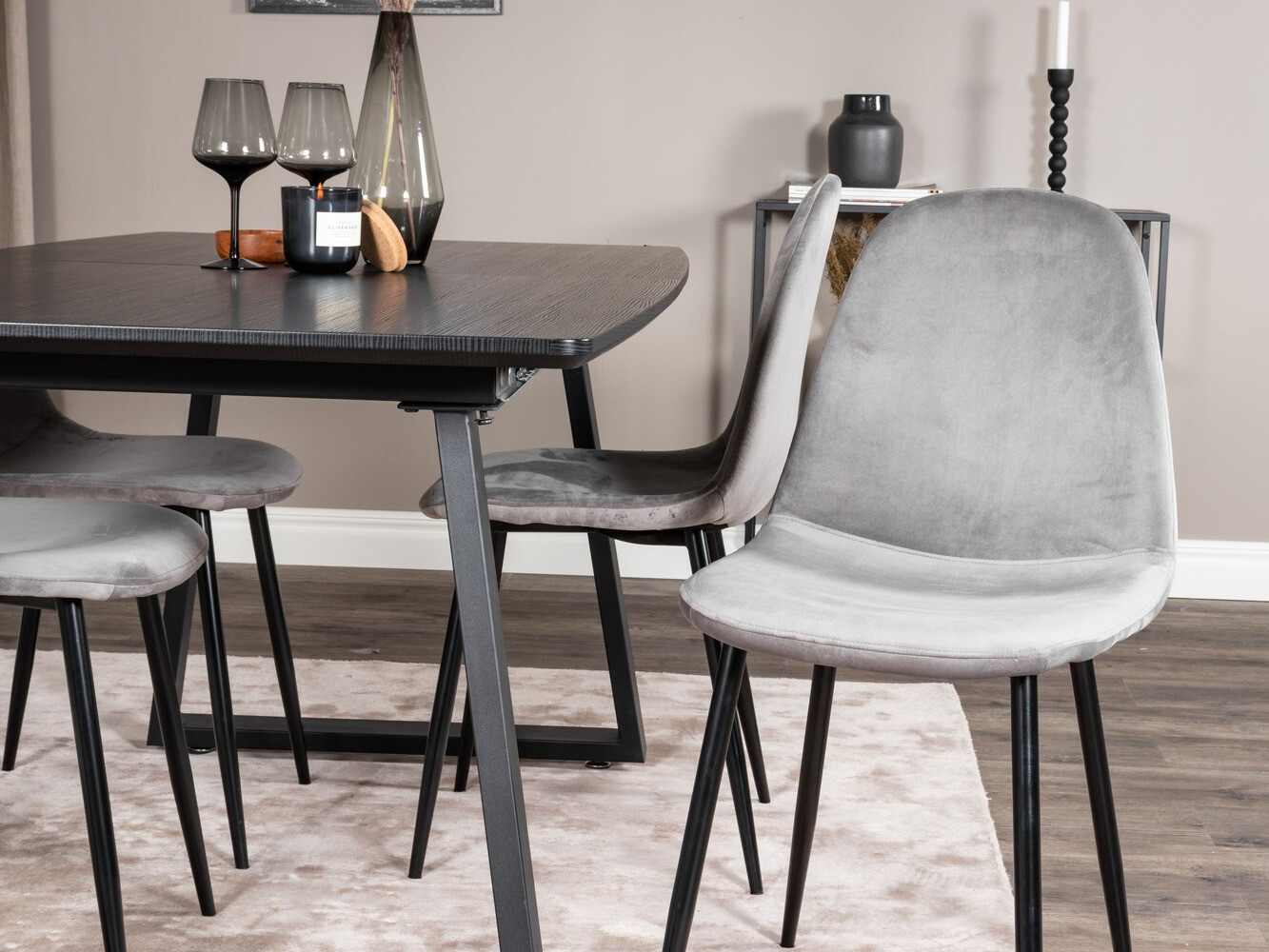 Borðstofusett Dallas 1616 (Grár)