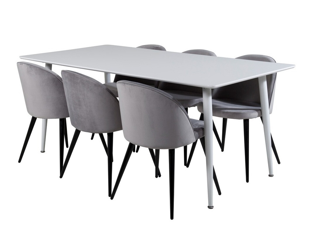 Borðstofusett Dallas 1624 (Grár)
