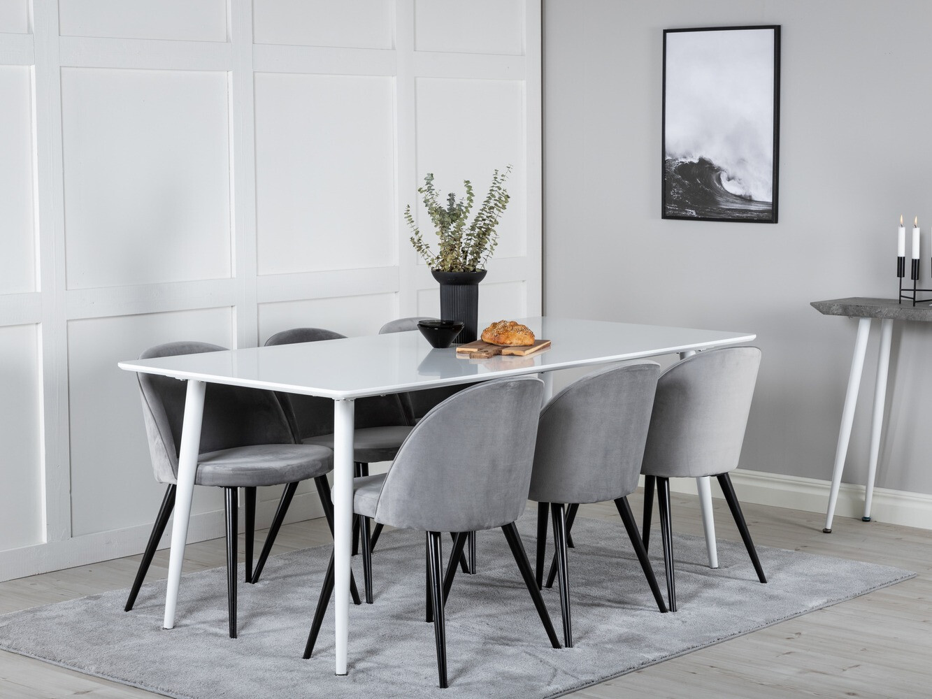 Borðstofusett Dallas 1624 (Grár)