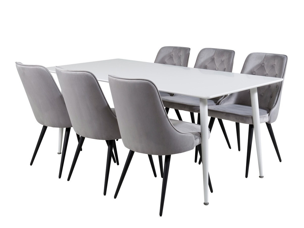 Borðstofusett Dallas 1625 (Grár + Svartur)