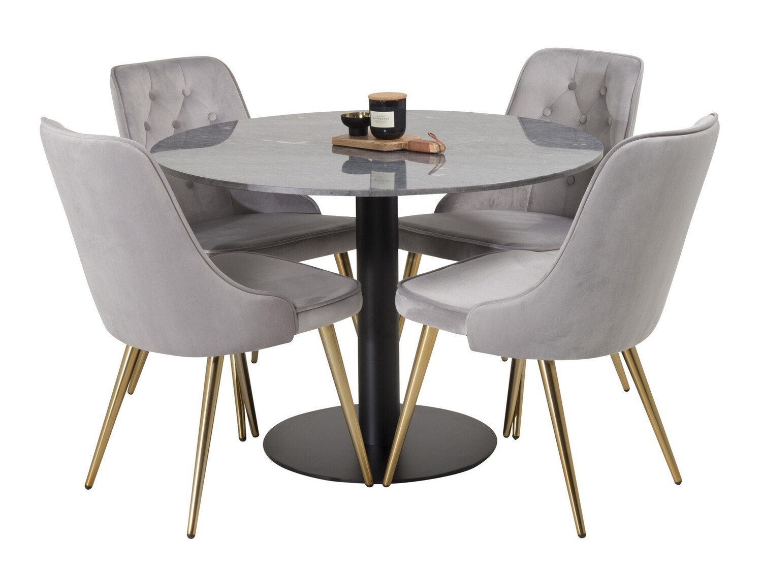 Borðstofusett Dallas 1627 (Grár)
