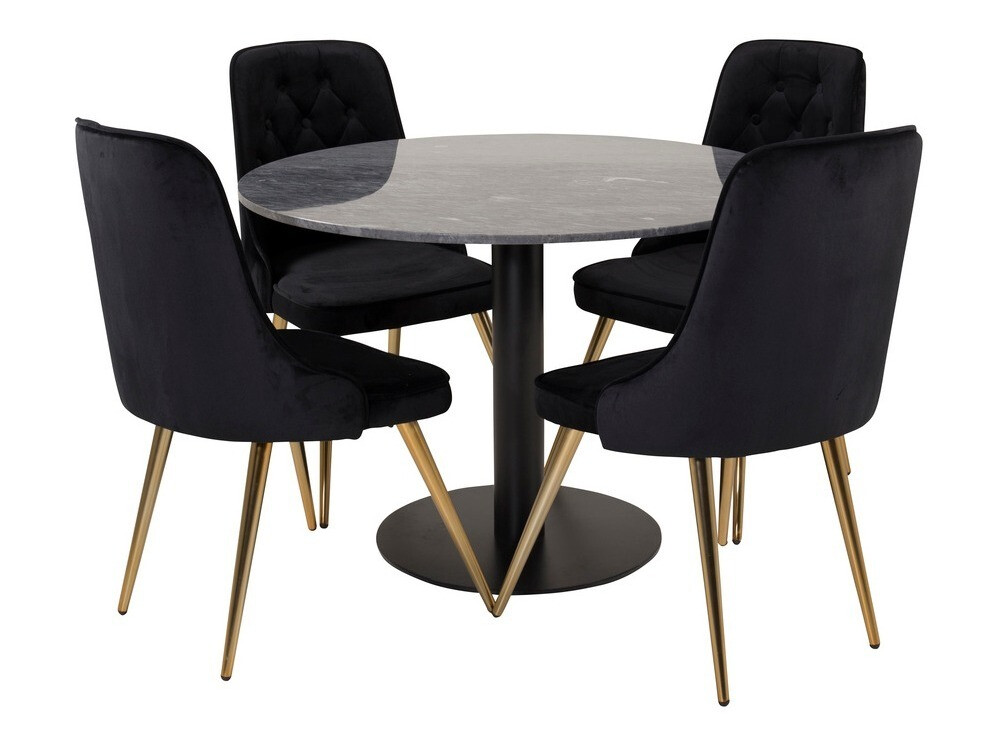 Borðstofusett Dallas 1627 (Svartur)