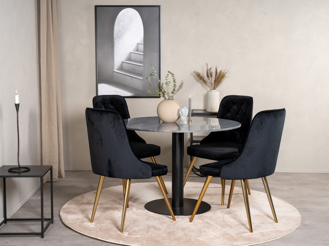 Borðstofusett Dallas 1627 (Svartur)