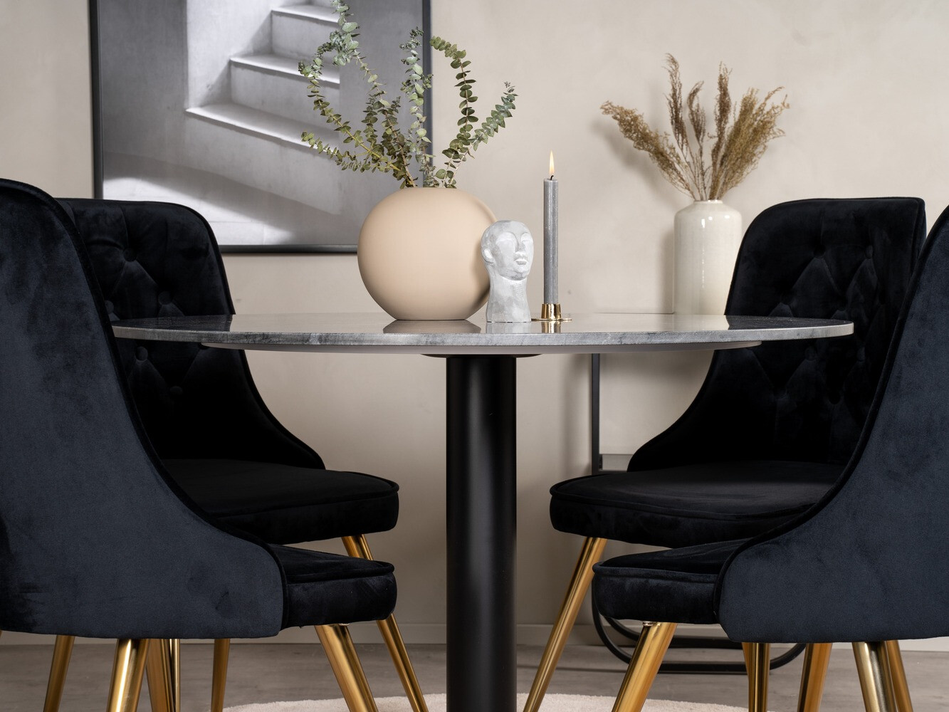 Borðstofusett Dallas 1627 (Svartur)