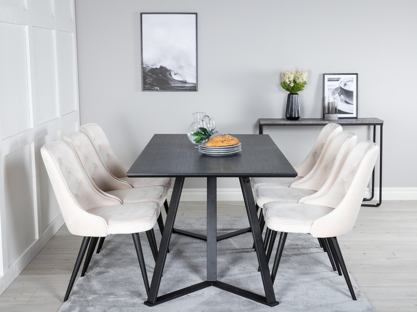 Borðstofusett Dallas 1628 (Beige)