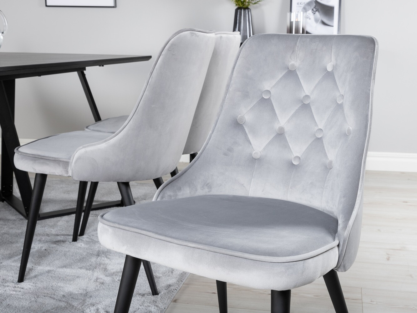 Borðstofusett Dallas 1628 (Ljósgrár)