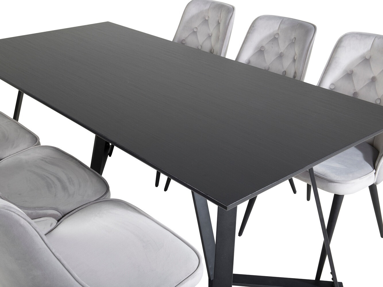 Borðstofusett Dallas 1628 (Ljósgrár)