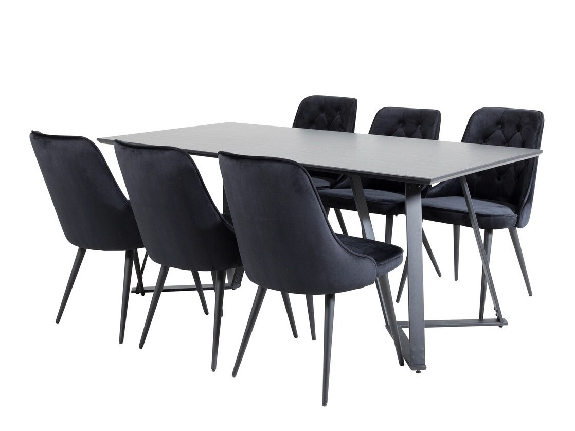 Borðstofusett Dallas 1628 (Svartur)