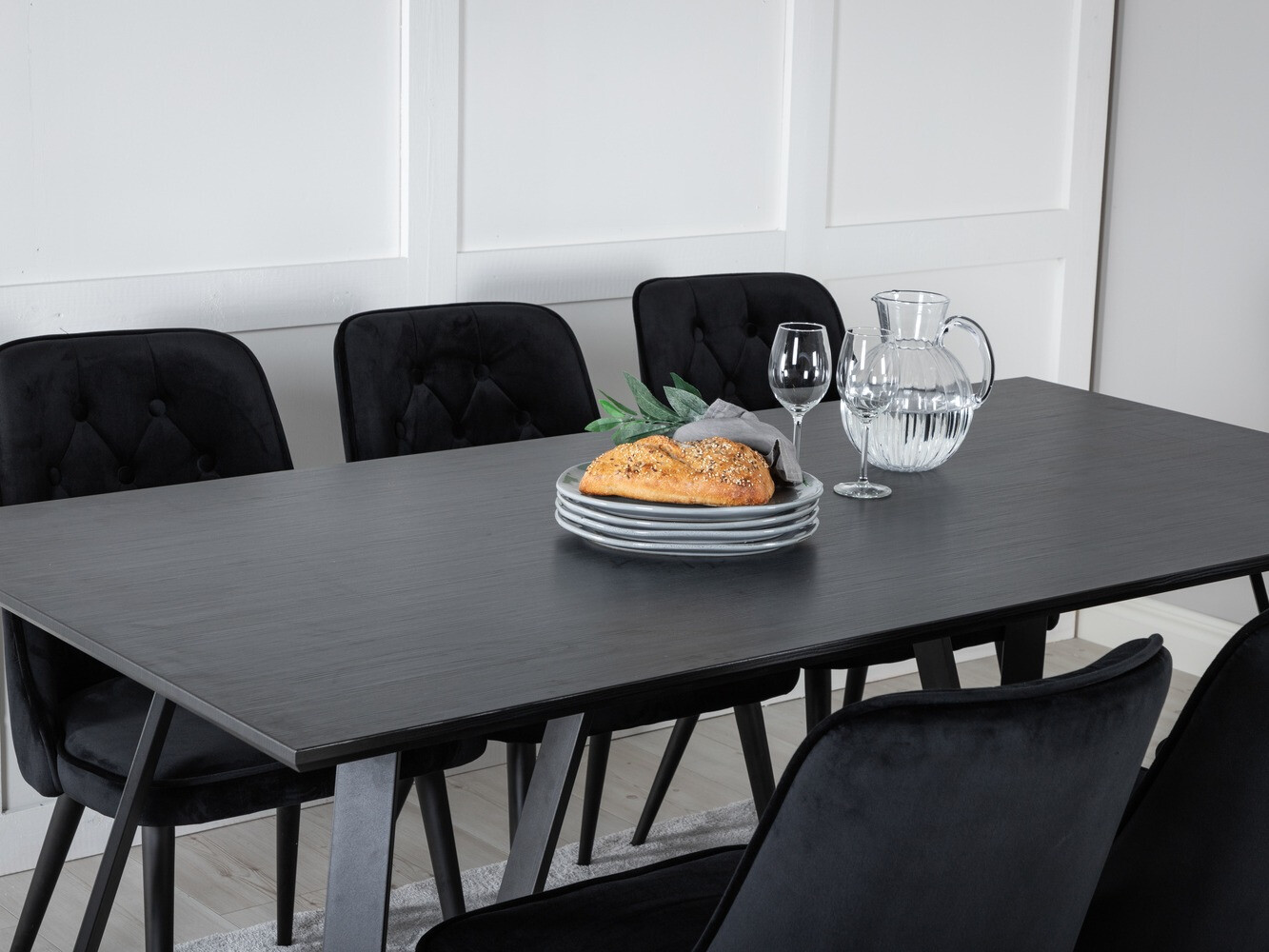 Borðstofusett Dallas 1628 (Svartur)