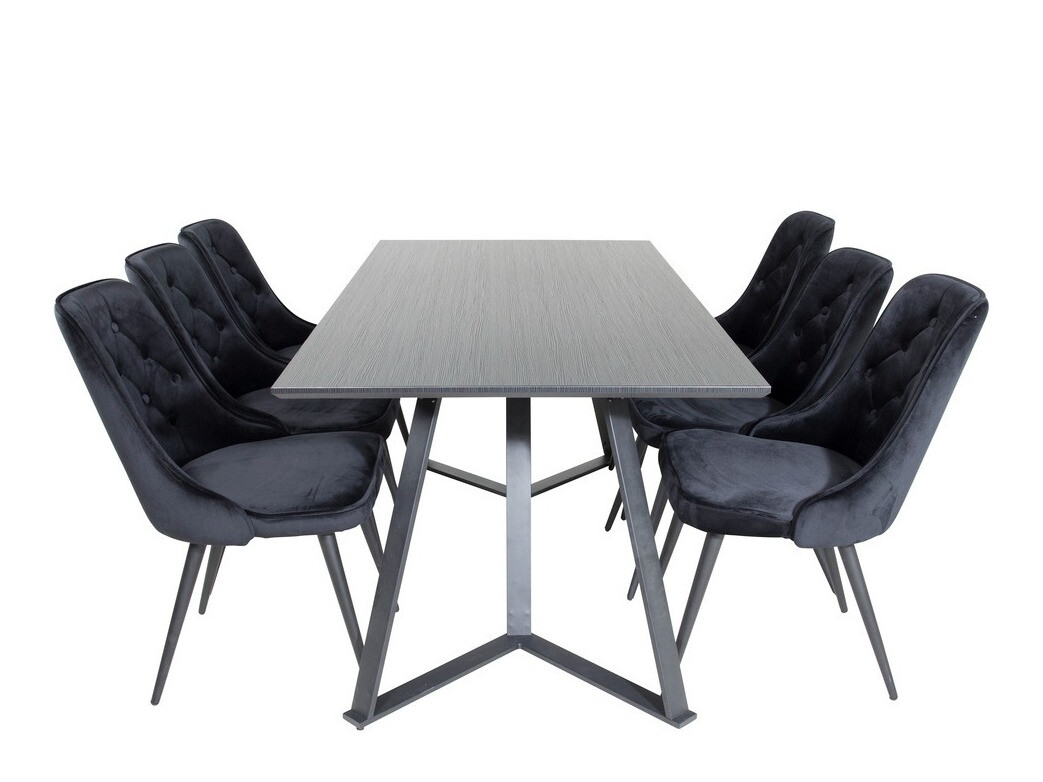 Borðstofusett Dallas 1628 (Svartur)