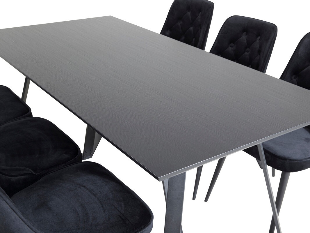 Borðstofusett Dallas 1628 (Svartur)