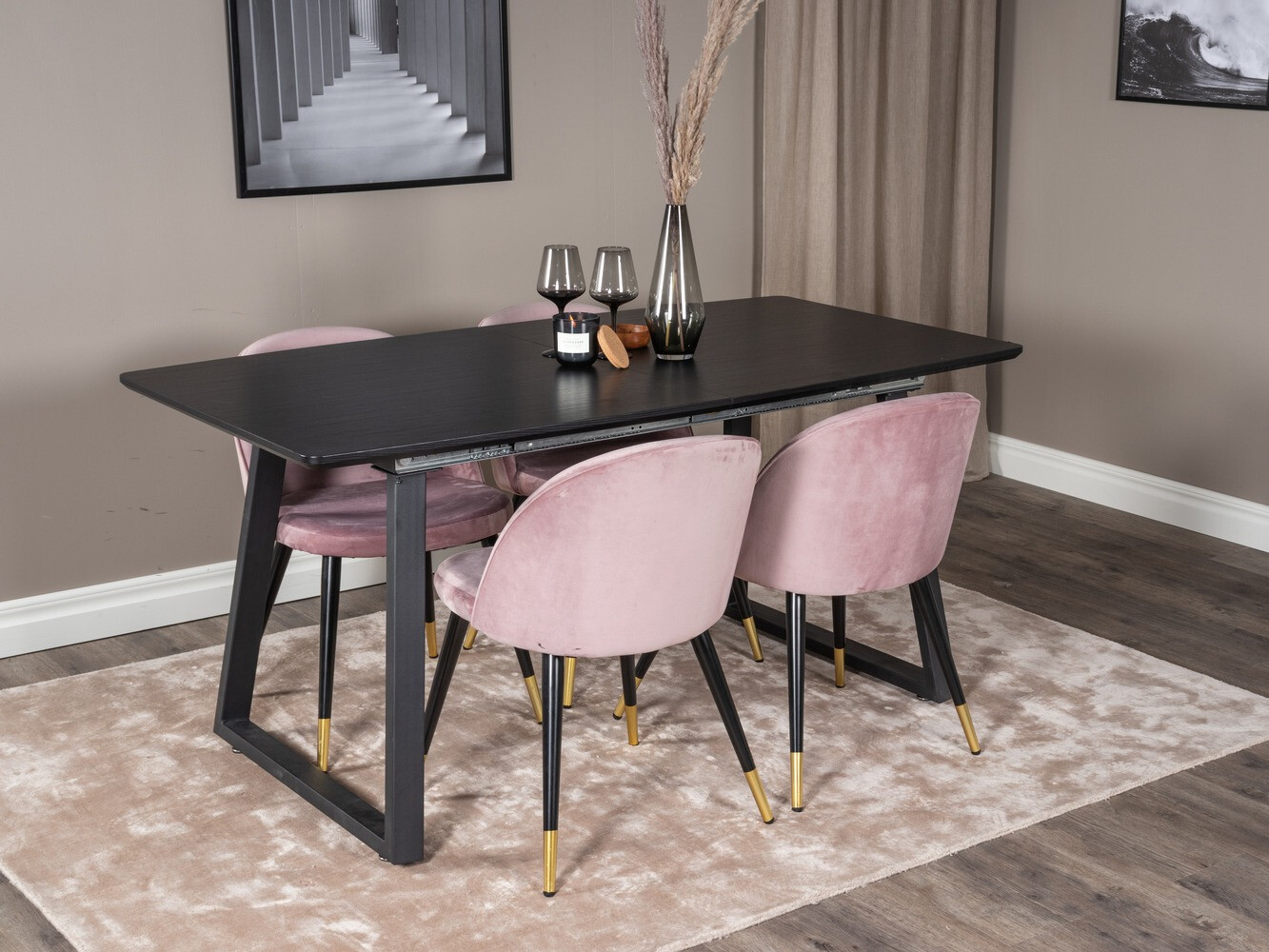 Borðstofusett Dallas 1631 (Bleikur)