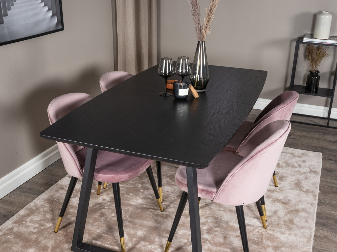 Borðstofusett Dallas 1631 (Bleikur)
