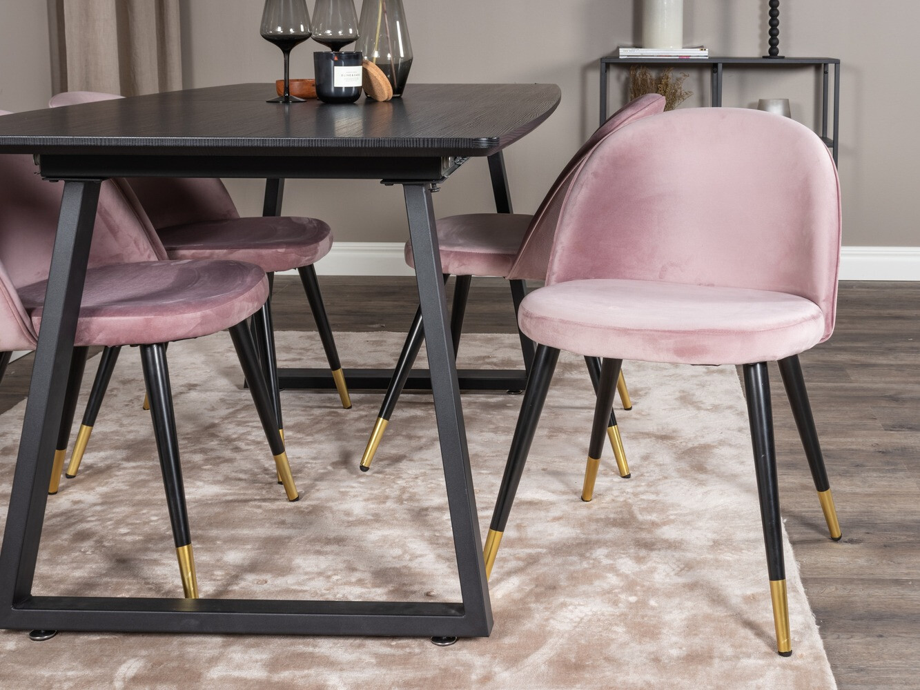 Borðstofusett Dallas 1631 (Bleikur)
