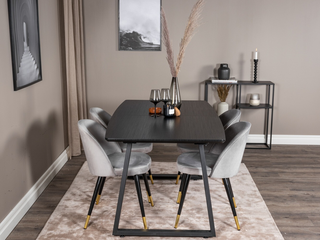 Borðstofusett Dallas 1631 (Grár)