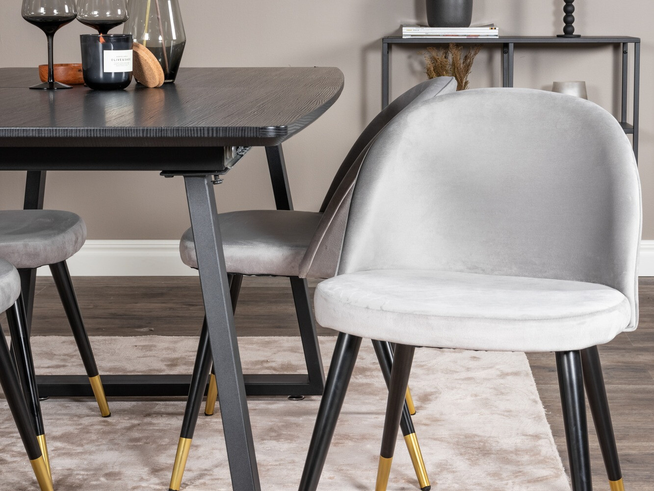 Borðstofusett Dallas 1631 (Grár)