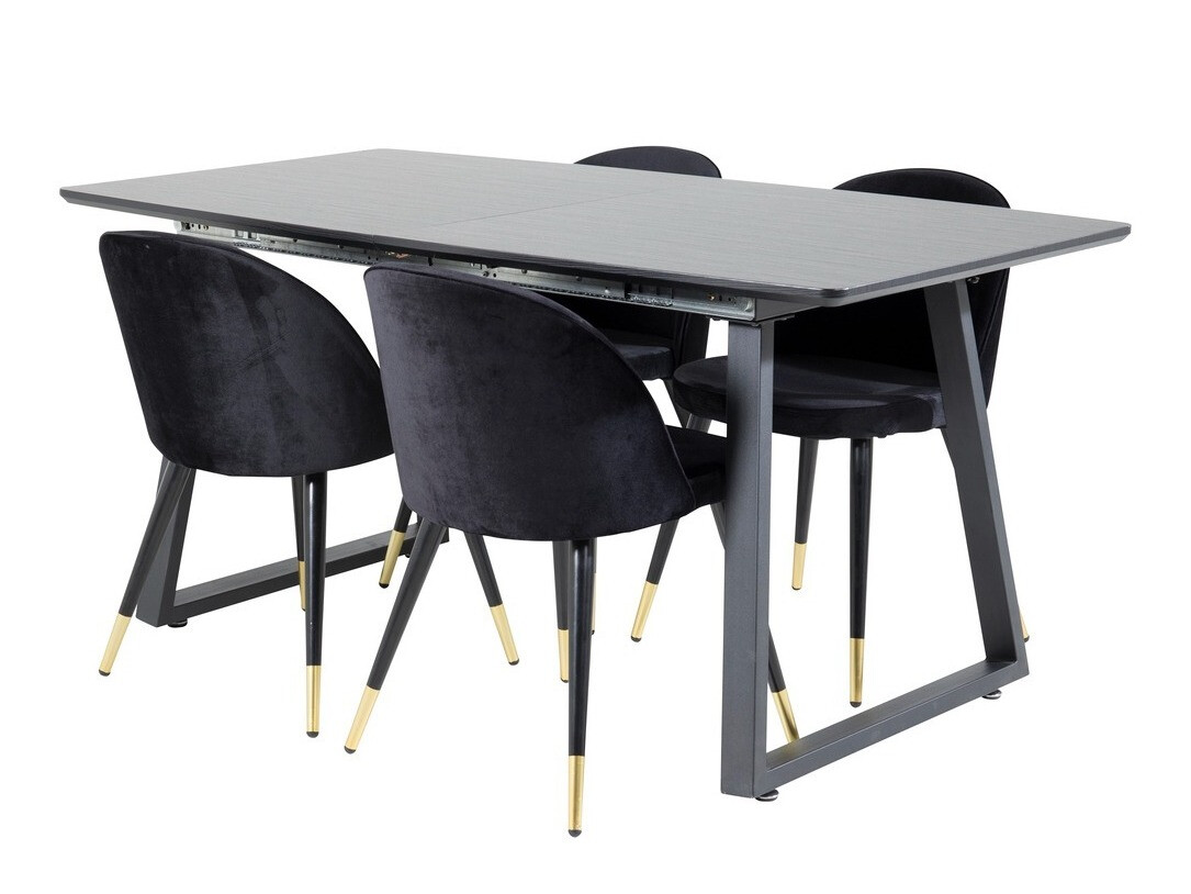 Borðstofusett Dallas 1631 (Svartur)