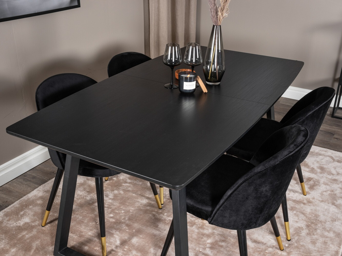 Borðstofusett Dallas 1631 (Svartur)