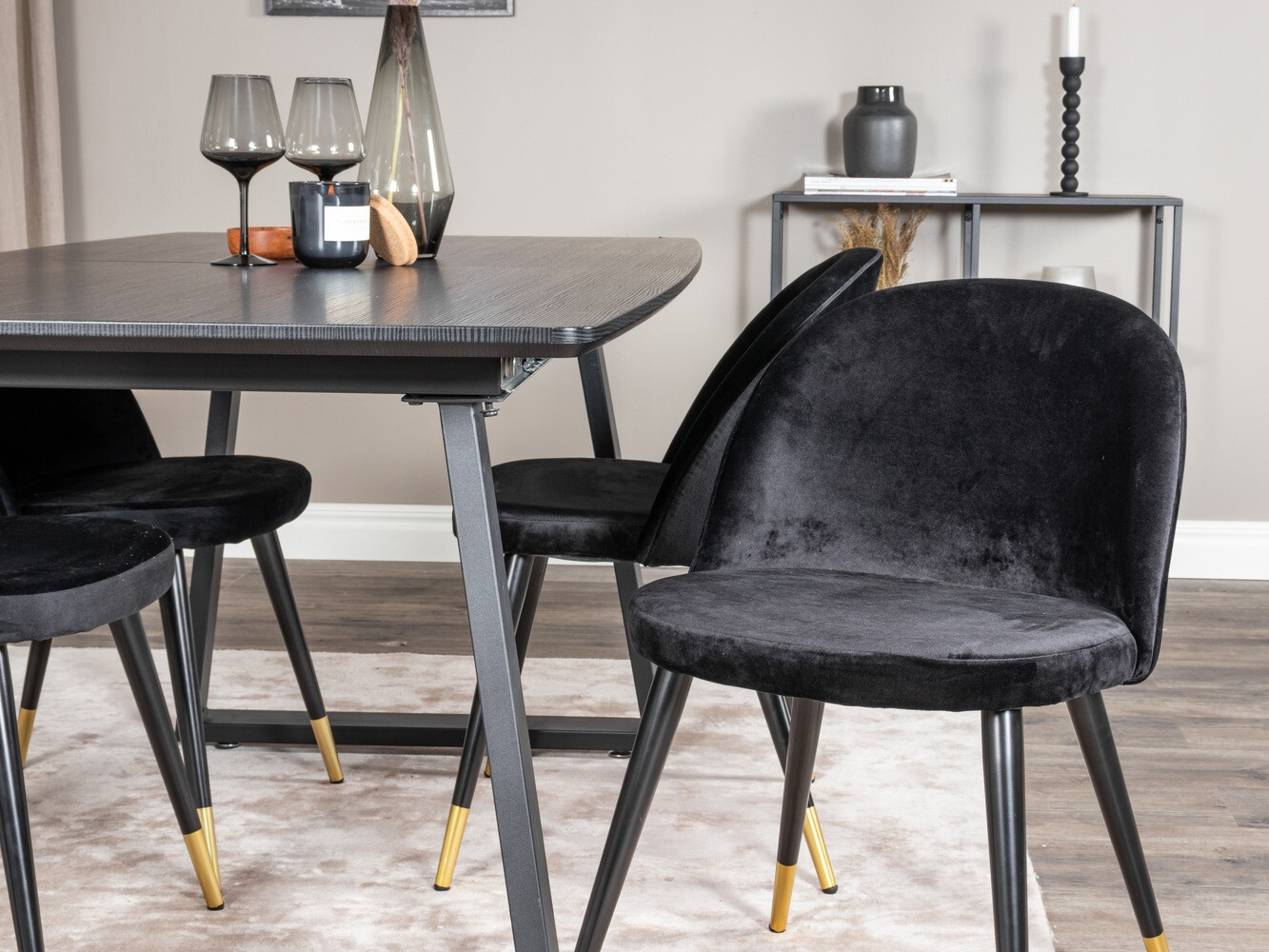 Borðstofusett Dallas 1631 (Svartur)