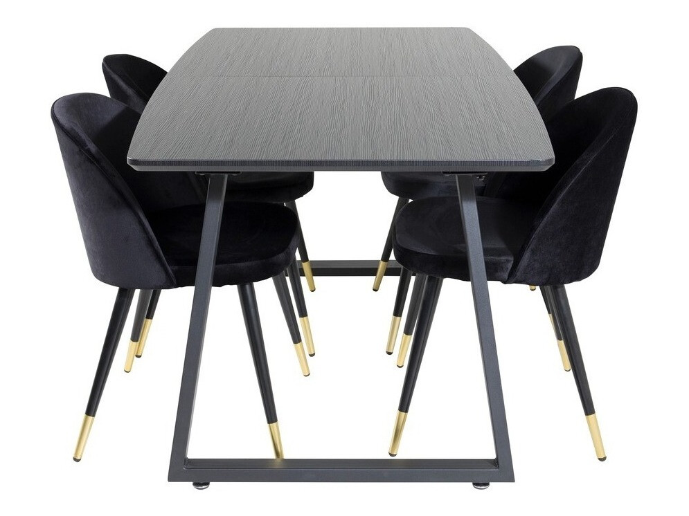 Borðstofusett Dallas 1631 (Svartur)
