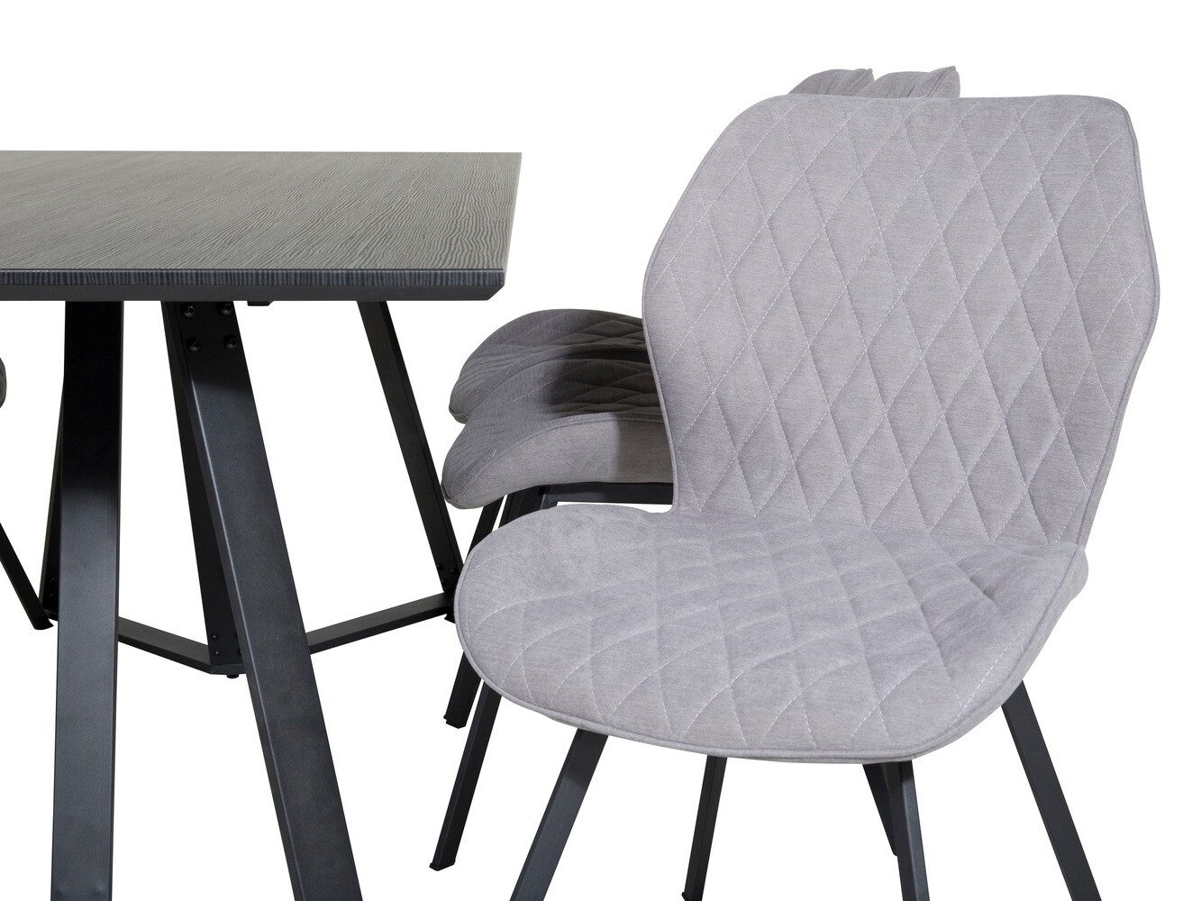 Borðstofusett Dallas 1685 (Grár + Svartur)