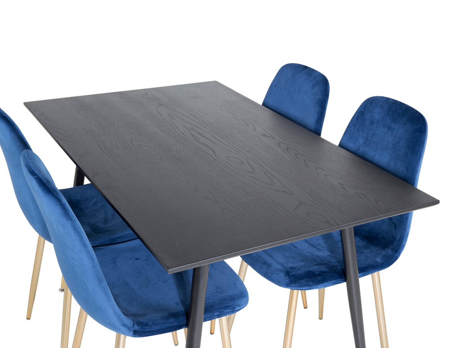 Borðstofusett Dallas 1693 (Blár + gylltur)