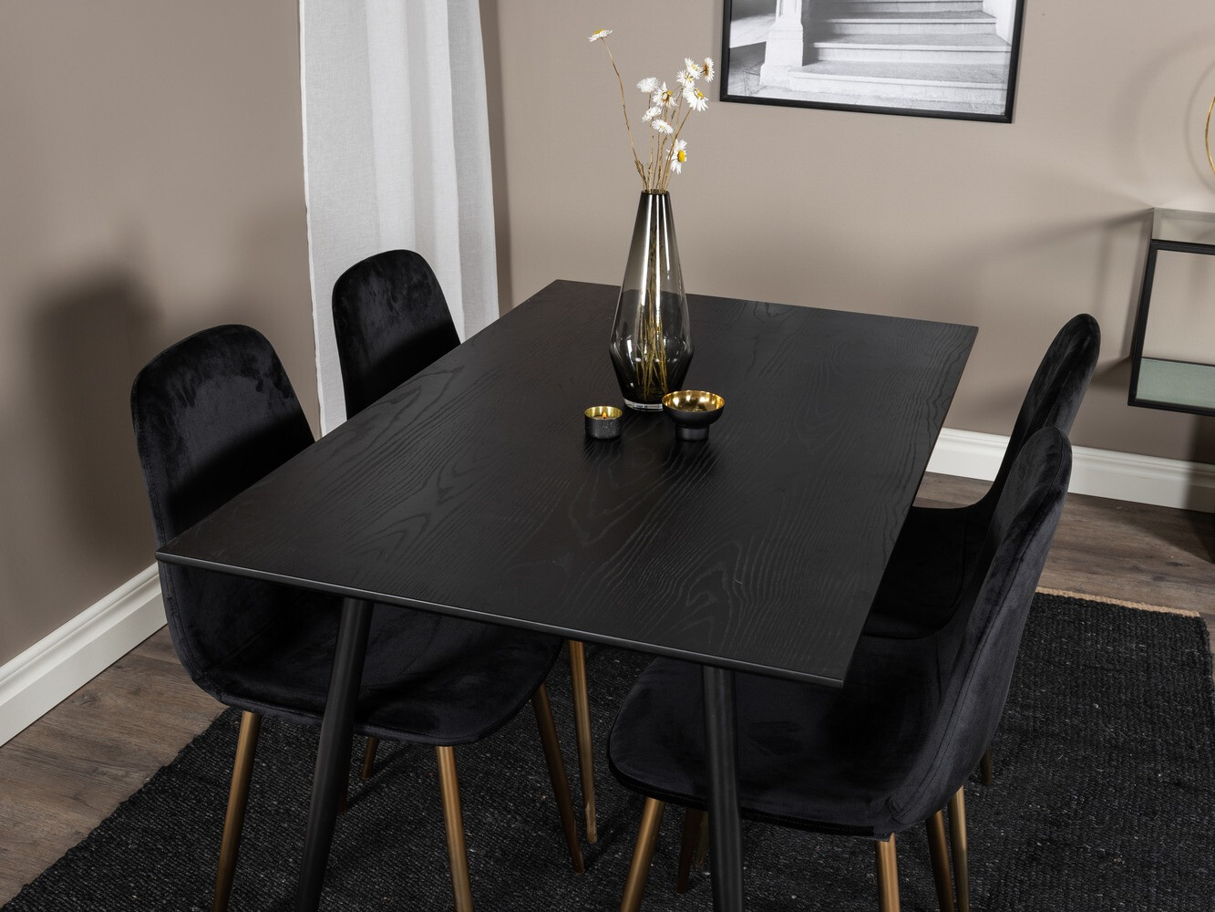 Borðstofusett Dallas 1693 (Svartur)
