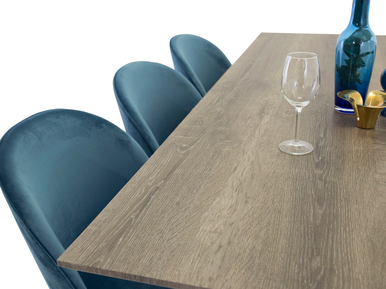 Borðstofusett Dallas 340 (Dökkblár + Svartur)