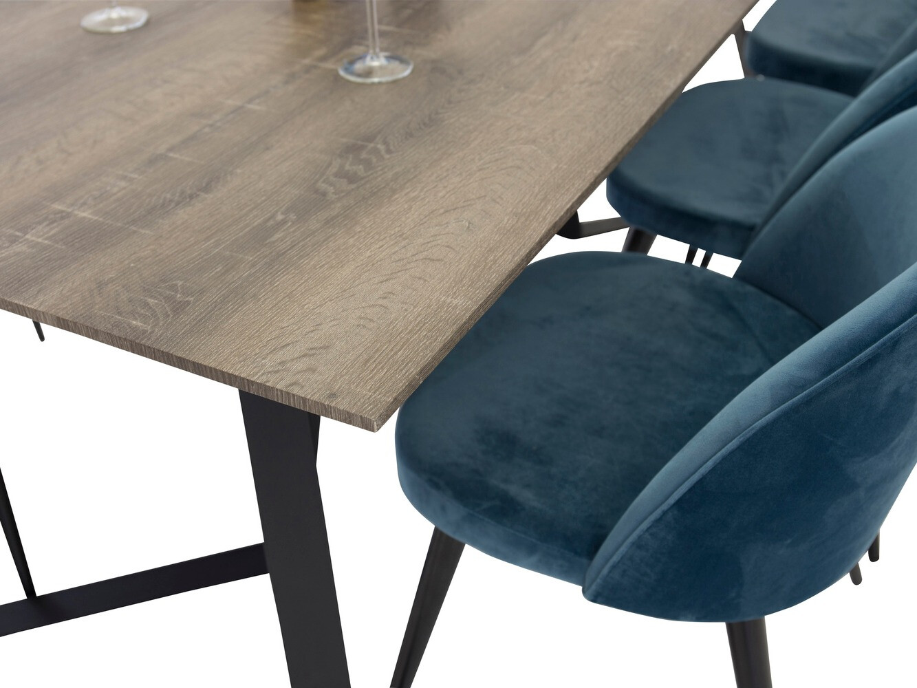 Borðstofusett Dallas 340 (Dökkblár + Svartur)