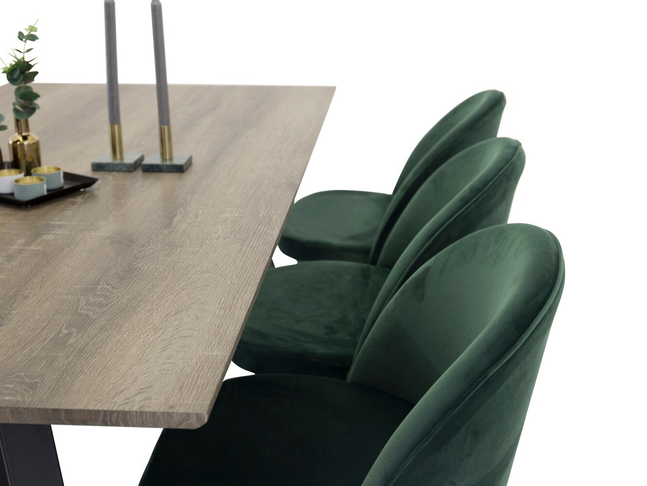 Borðstofusett Dallas 340 (Grænn + Svartur)