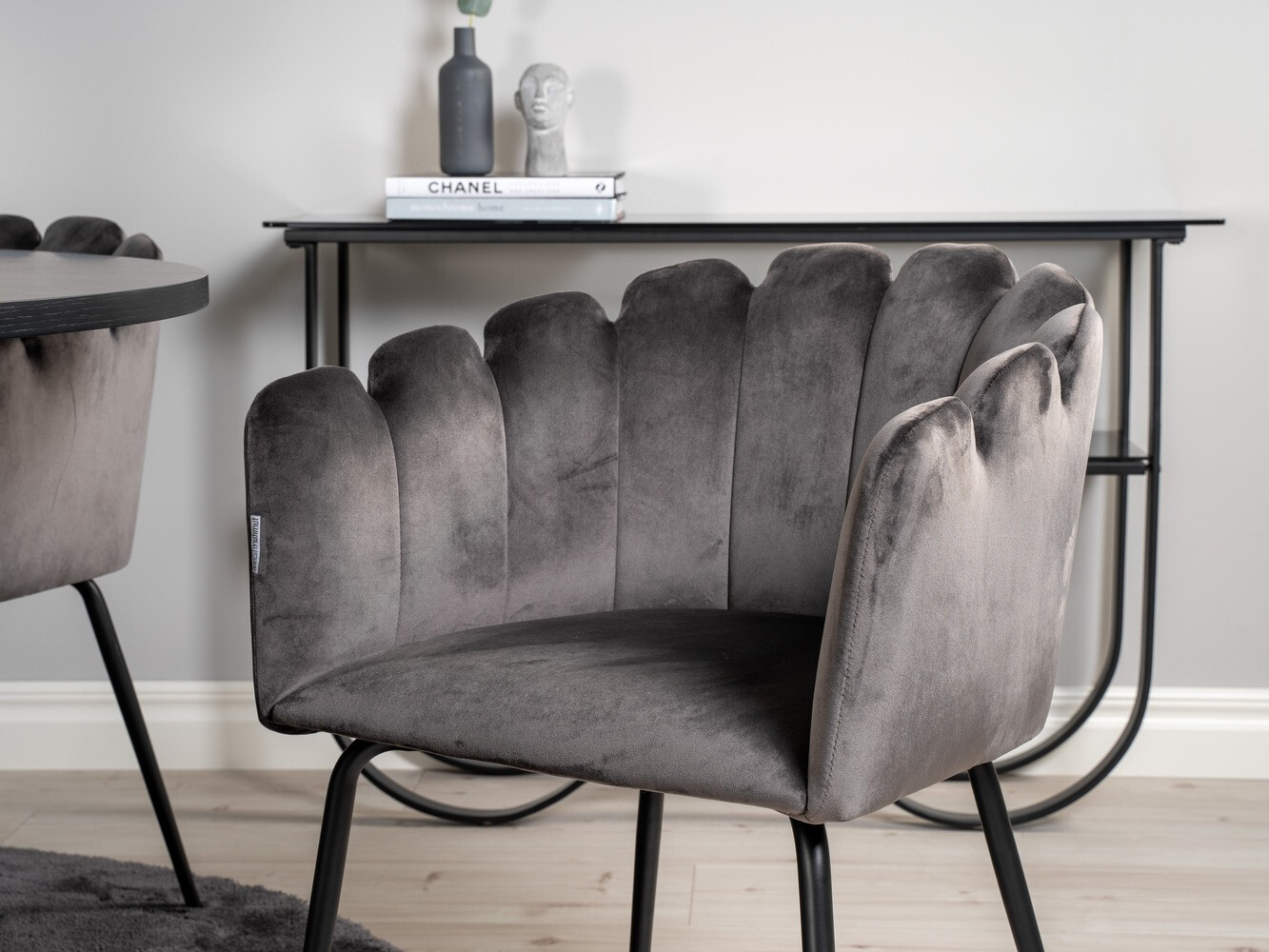 Borðstofusett Dallas 312 (Grár + Svartur)