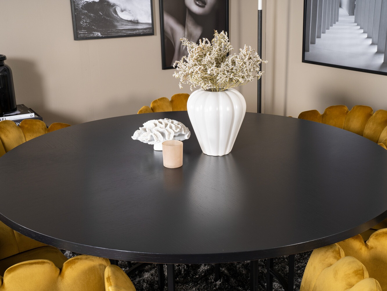 Borðstofusett Dallas 312 (Gulur + Svartur)