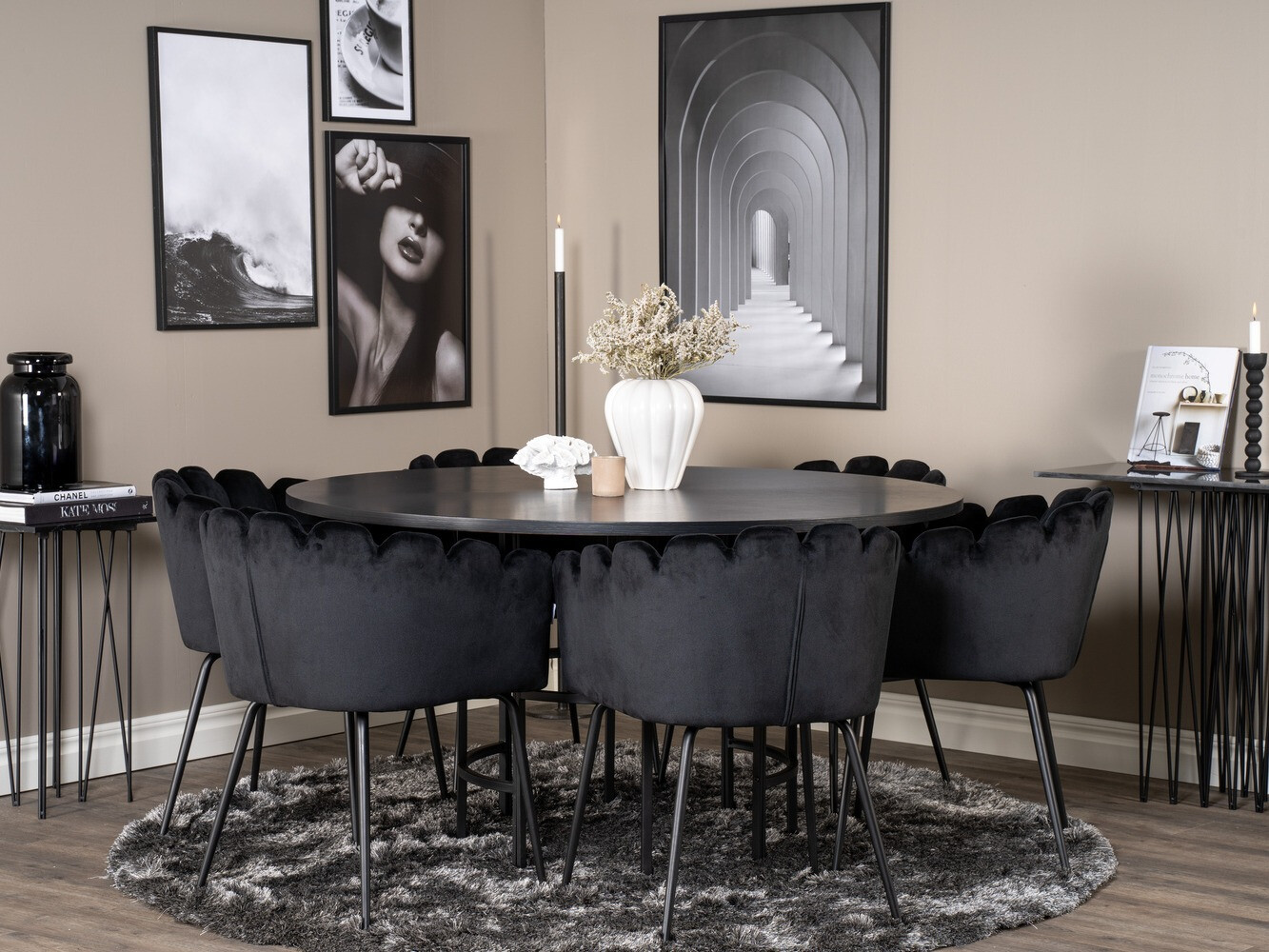 Borðstofusett Dallas 312 (Svartur)
