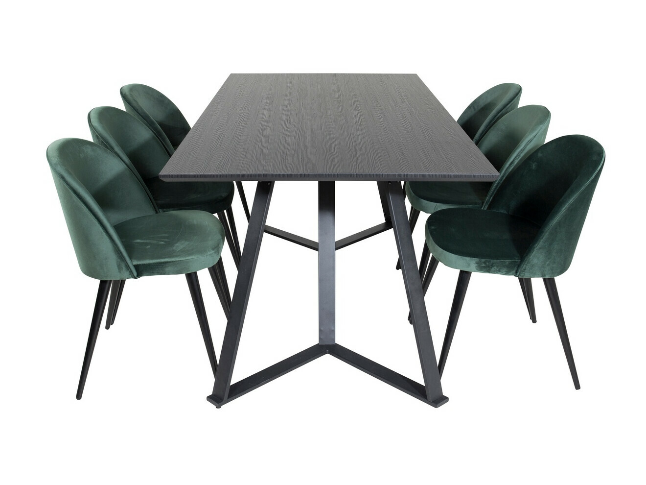 Borðstofusett Dallas 360 (Grænn + Svartur)