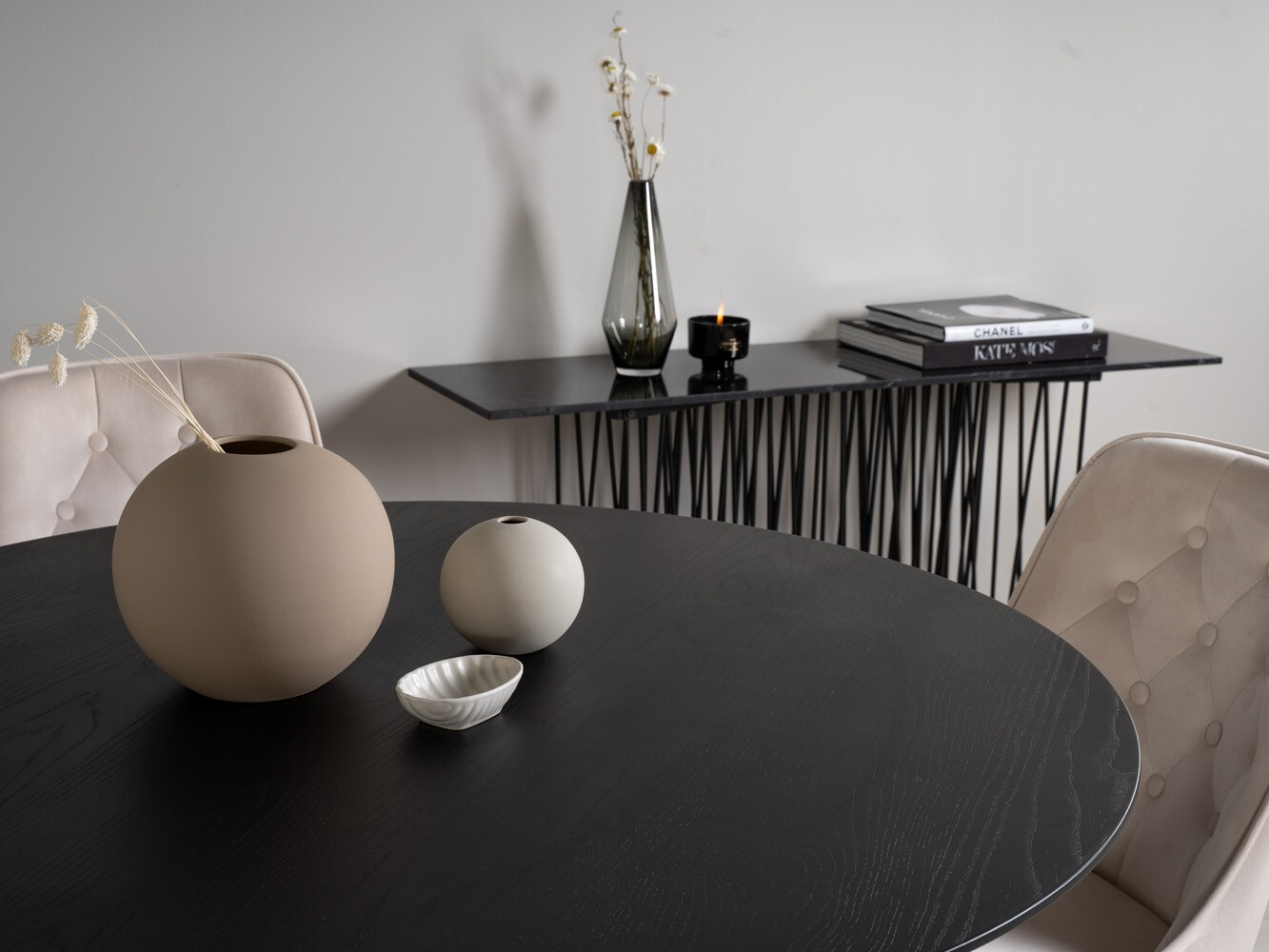 Borðstofusett Dallas 1178 (Beige + Gylltur)
