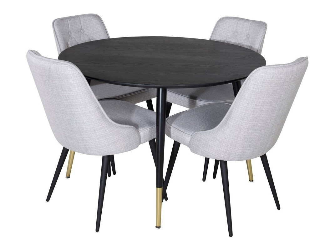 Borðstofusett Dallas 1178 (Grár + Svartur)