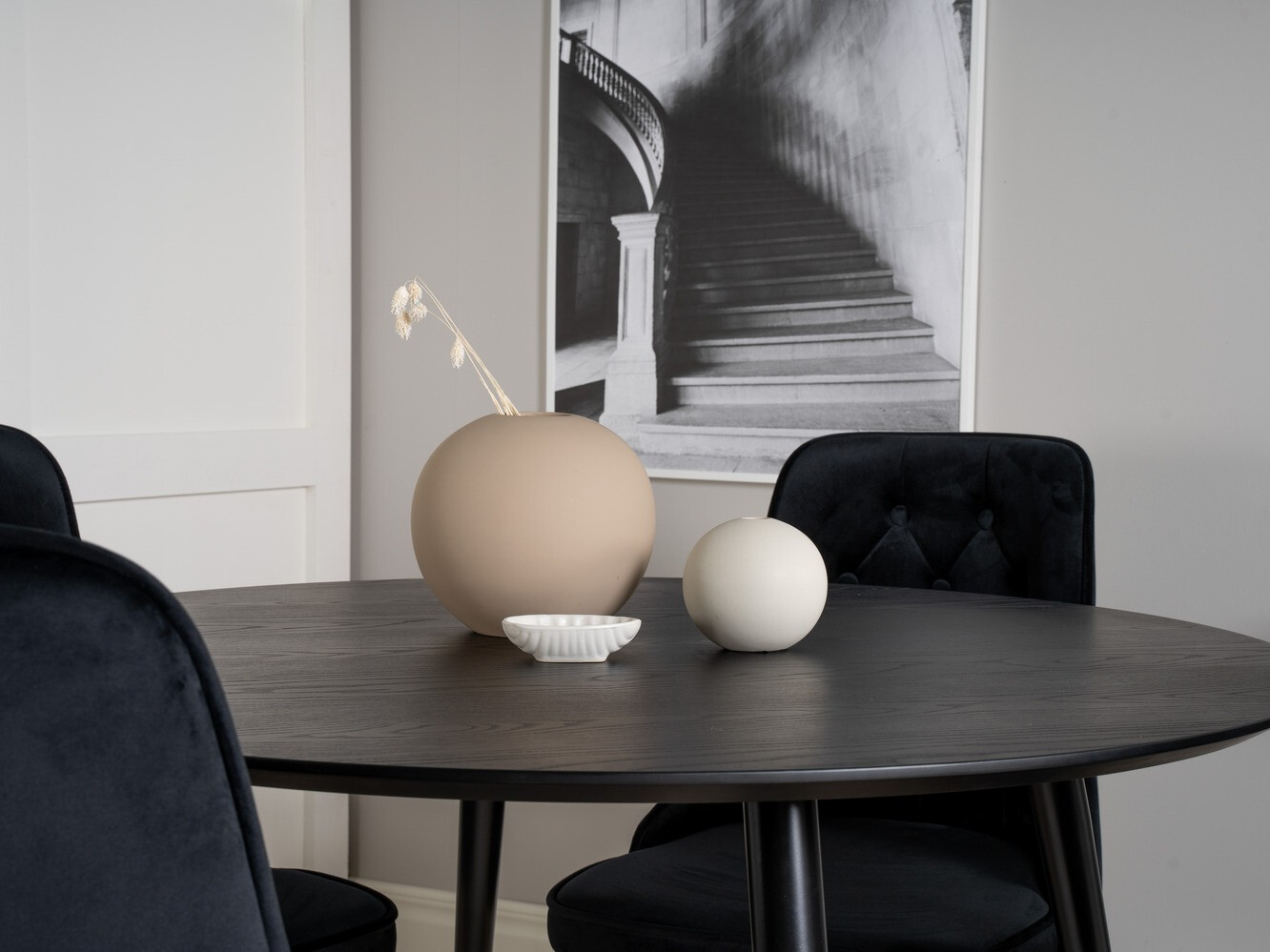 Borðstofusett Dallas 1178 (Svartur + Gylltur)