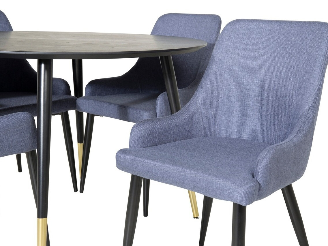 Borðstofusett Dallas 1181 (Blár + Svartur)