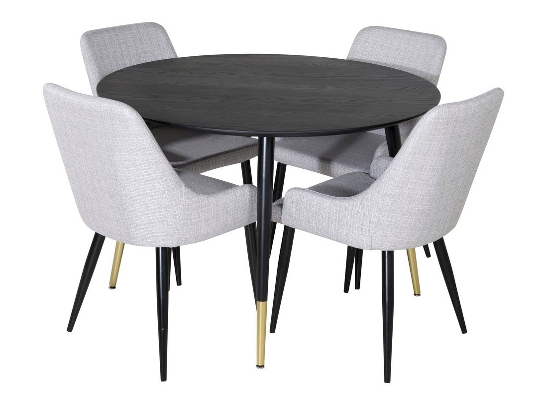 Borðstofusett Dallas 1181 (Grár + Svartur)