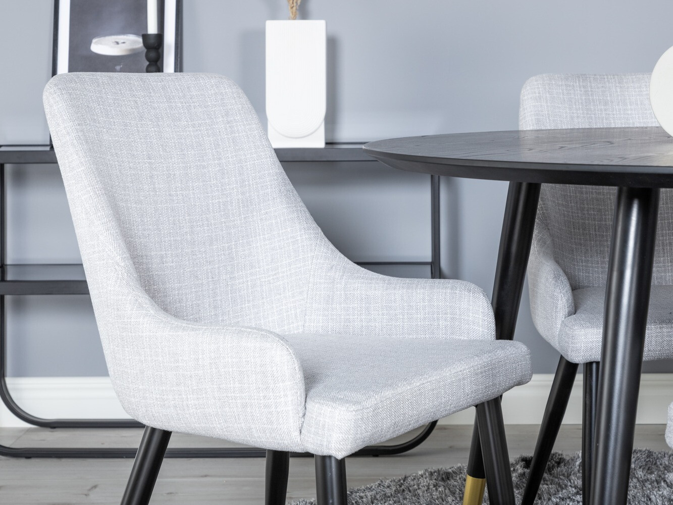 Borðstofusett Dallas 1181 (Grár + Svartur)