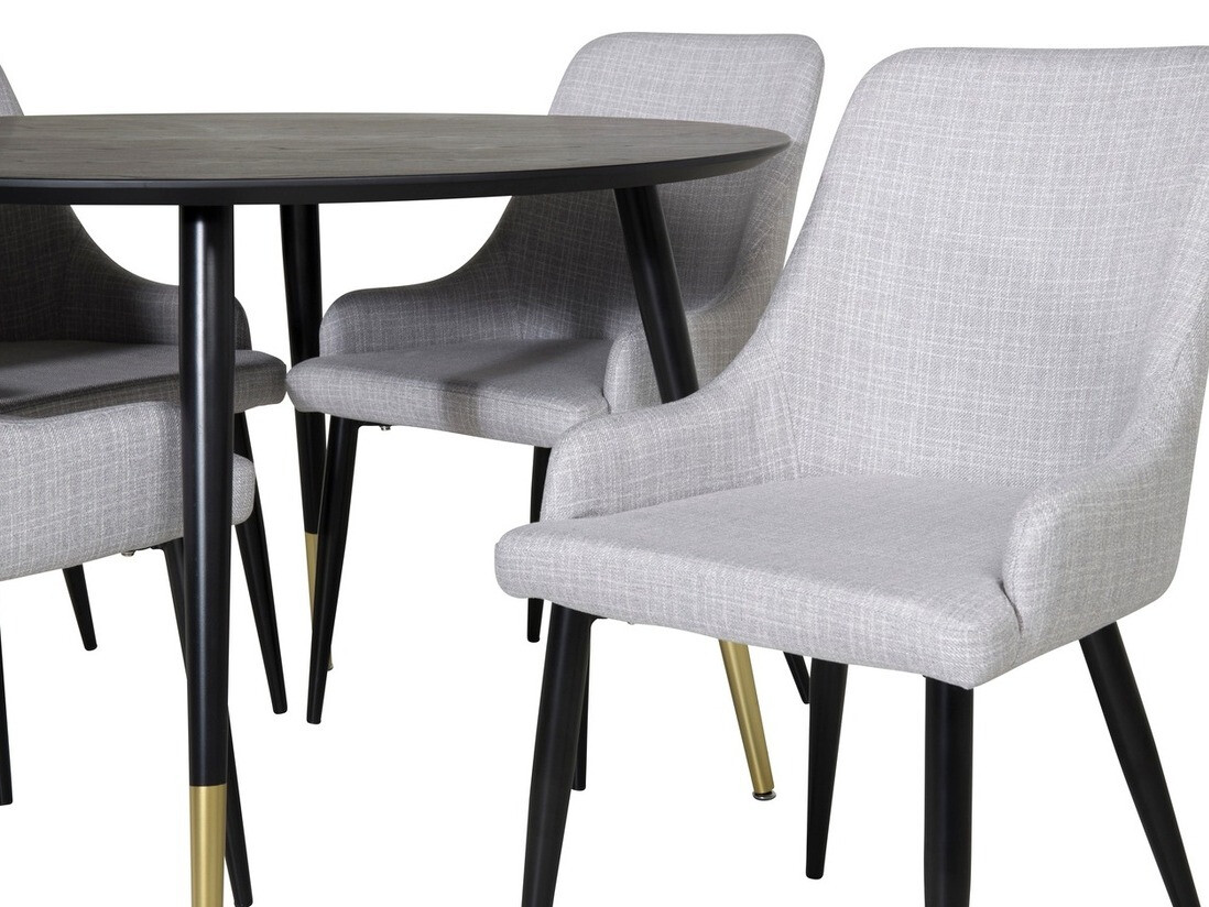 Borðstofusett Dallas 1181 (Grár + Svartur)