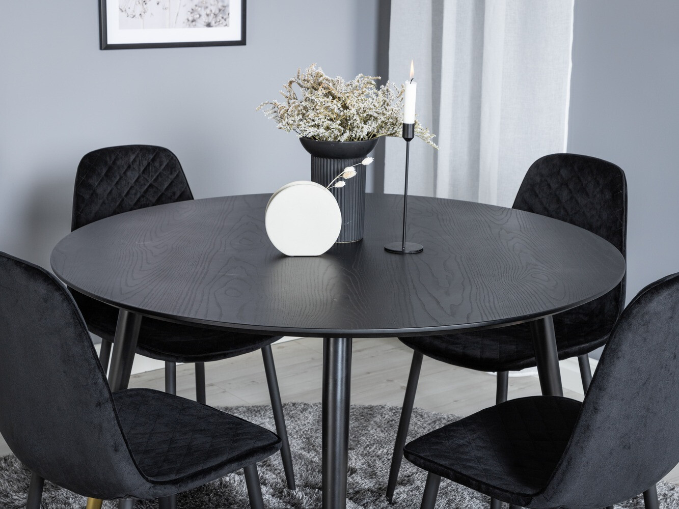 Borðstofusett Dallas 1183 (Svartur)