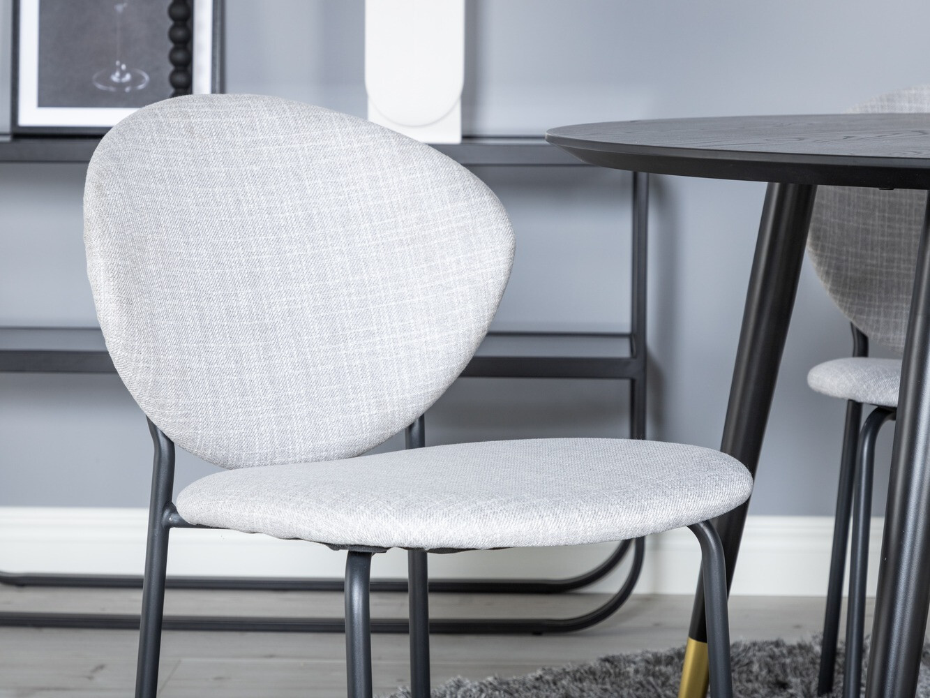 Borðstofusett Dallas 1186 (Grár + Svartur)